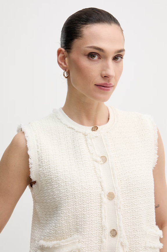 Бавовняна жилетка Pedro del Hierro бежевий 5503019