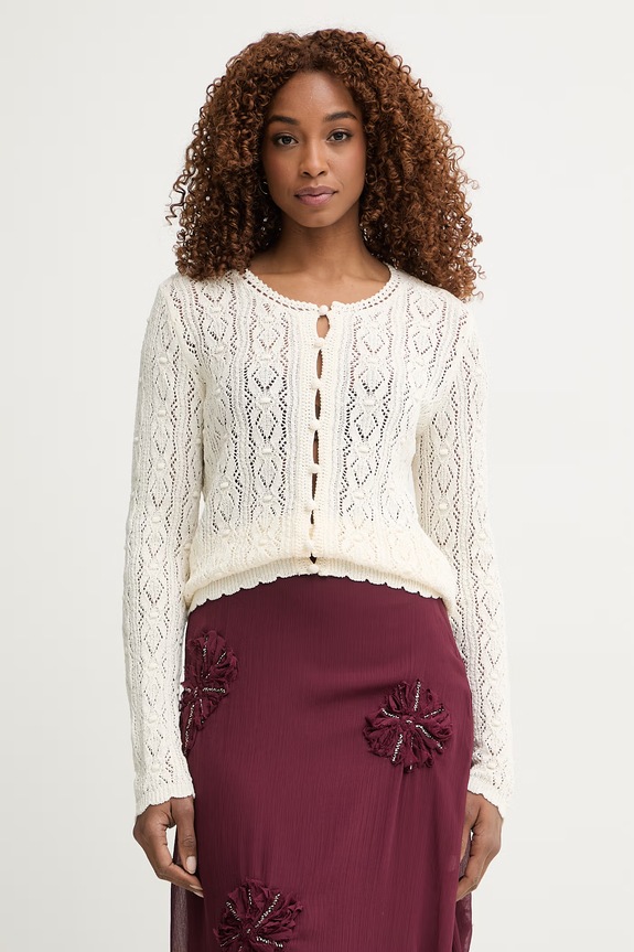 Pedro del Hierro cardigan pentru femei ajurat bej 3513302