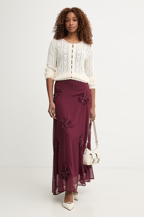 Pedro del Hierro cardigan pentru femei ajurat 3513302 bej SS26