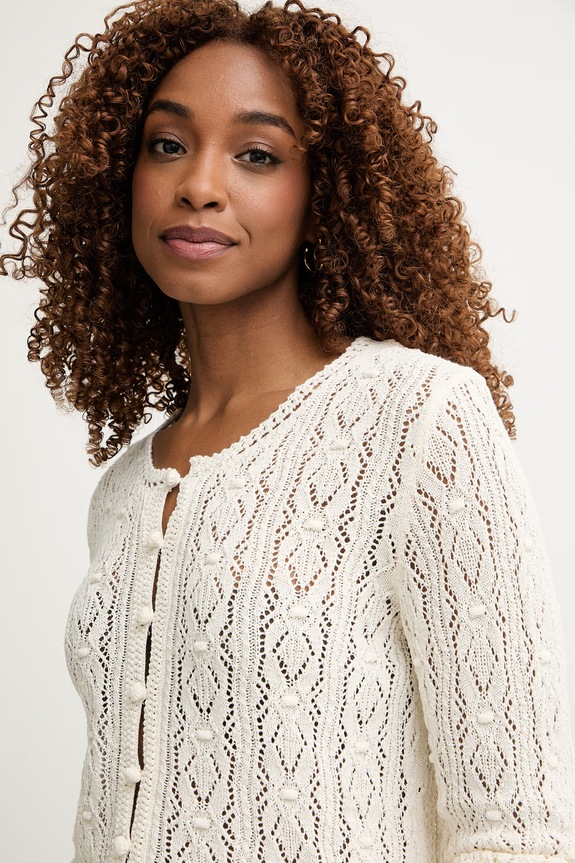 Pedro del Hierro cardigan pentru femei ajurat bej 3513302