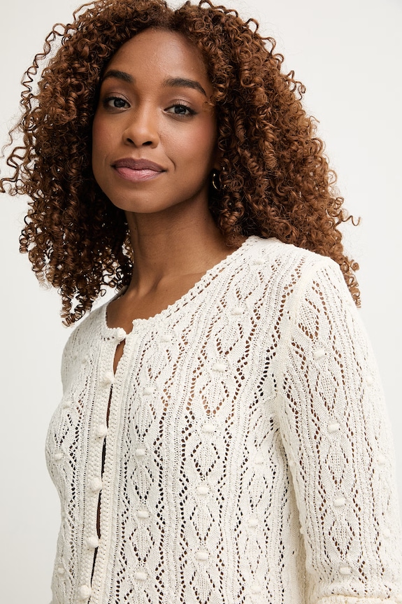 Pedro del Hierro cardigan pentru femei ajurat bej 3513302