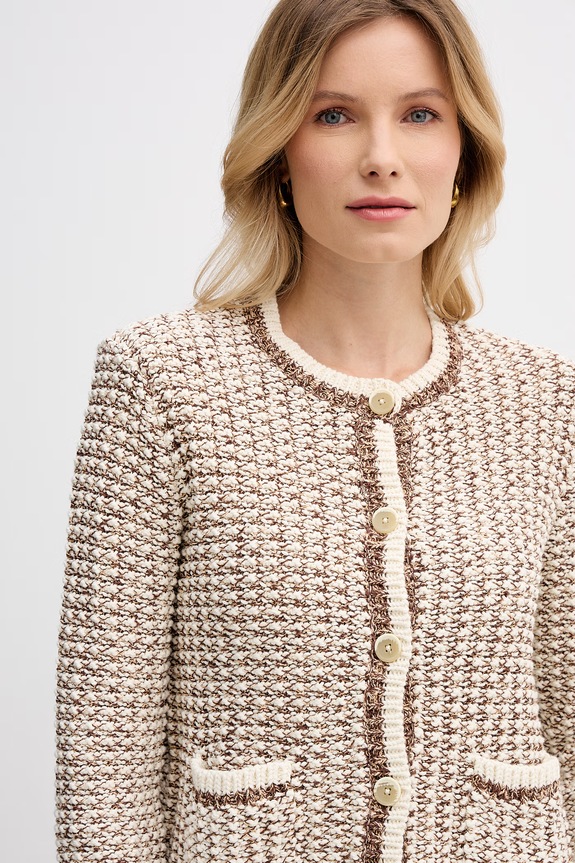 Pedro del Hierro kardigan damski bawełniany beżowy 3513303