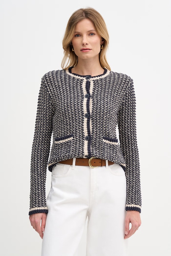 Pedro del Hierro kardigan damski bawełniany granatowy 3513303