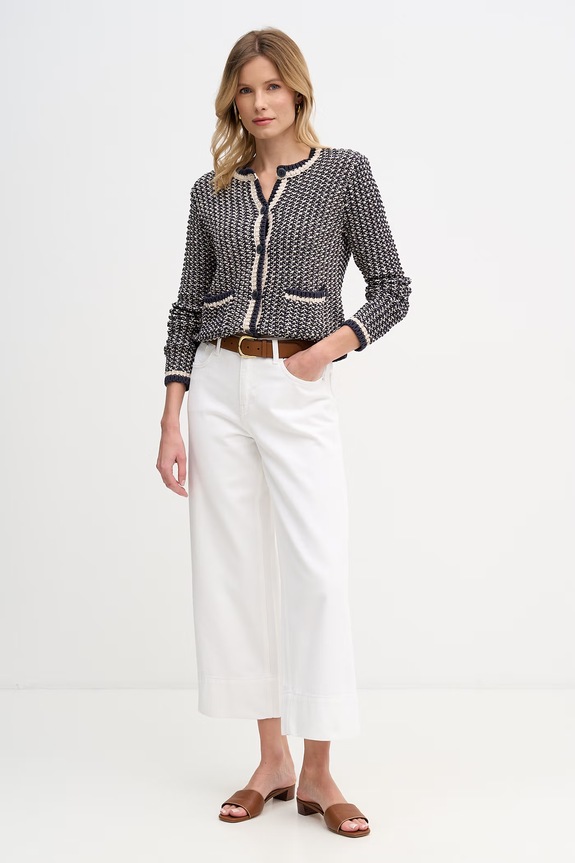 Pedro del Hierro kardigan damski bawełniany 3513303 granatowy SS26