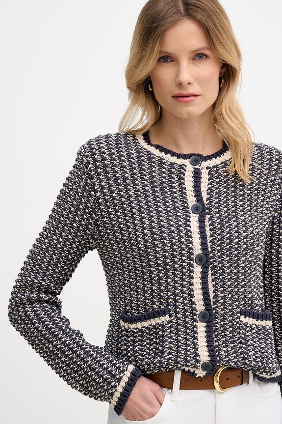 Pedro del Hierro kardigan damski bawełniany granatowy 3513303