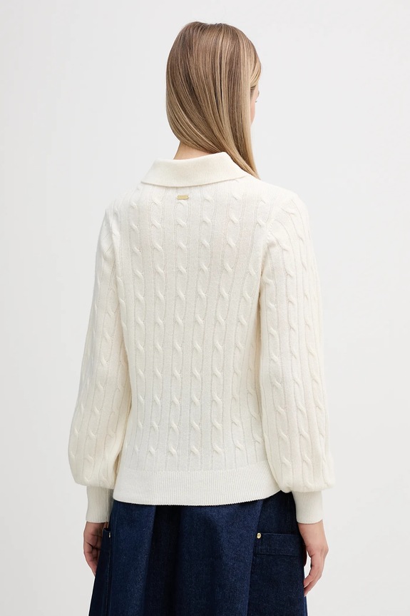 Odzież Barbour sweter z dodatkiem wełny Evie LKN1730 beżowy