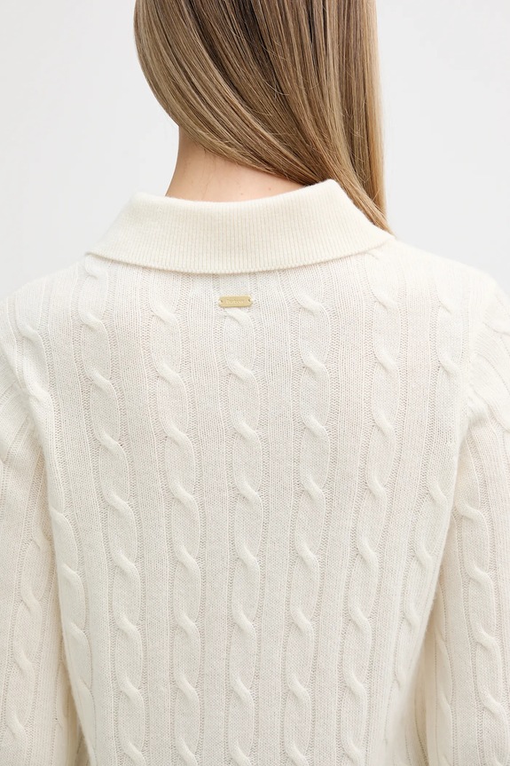 Barbour sweter z dodatkiem wełny Evie LKN1730 beżowy