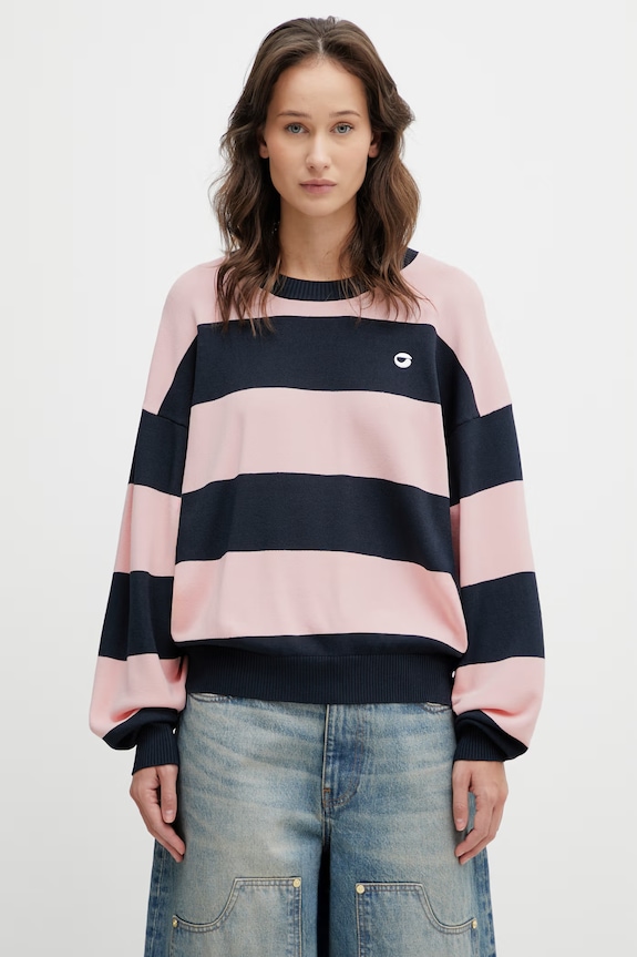 Coperni maglione Striped stampa all-over rosa COPML134SY3010