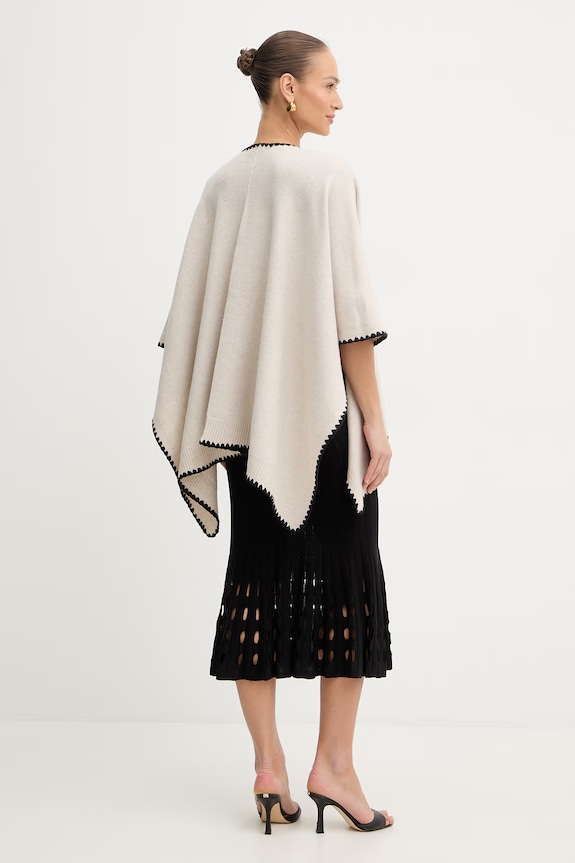 Ρούχα Πόντσο με μείγμα μαλλιού Morgan 5SIMO μπεζ