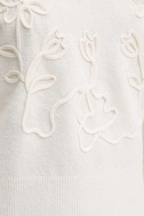Morgan sweter z domieszką wełny MBROD beżowy