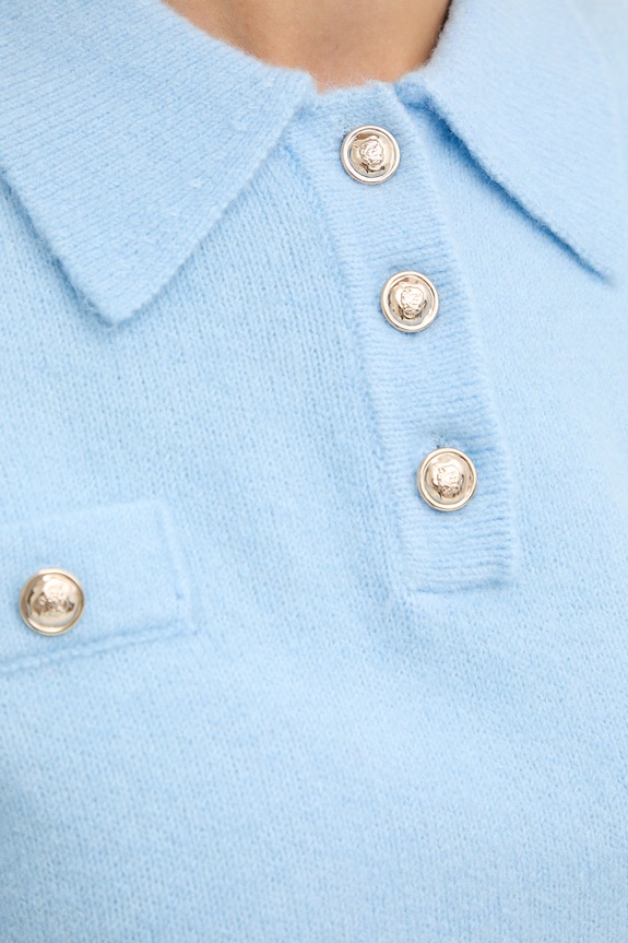 Morgan sweter damski z domieszką wełny MSOFI niebieski