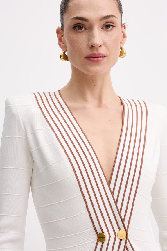 Elisabetta Franchi cardigan pentru femei, cu amestec de vâscoză bej MK78S61E2
