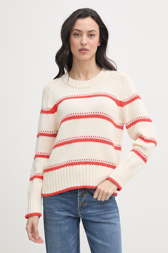 Mos Mosh sweter damski bawełniany beżowy 176680