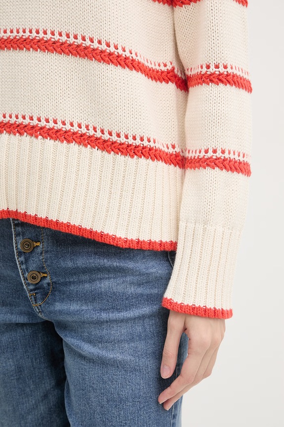 Mos Mosh sweter damski bawełniany 176680 beżowy