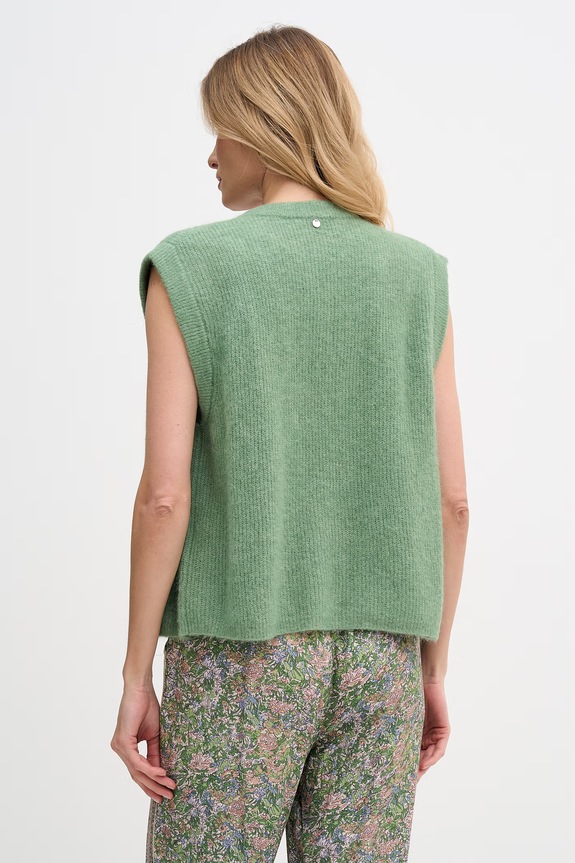 Odzież Mos Mosh kardigan damski z wełną Thora 177540 zielony