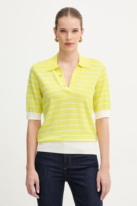 Liu Jo tricou polo curele galben TA6215.MS55N