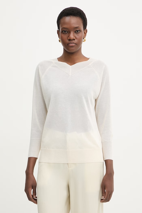 Marella sweter damski z wiskozą MLMTUBO beżowy 2613361095200