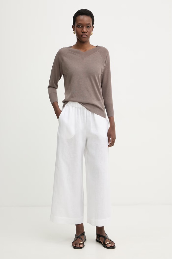 Marella sweter damski z wiskozą MLMTUBO 2613361095200 brązowy SS26