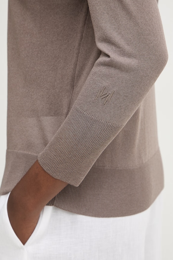Marella sweter damski z wiskozą MLMTUBO 2613361095200 brązowy