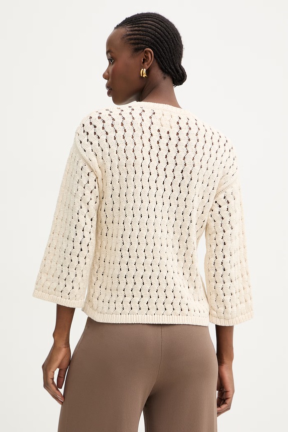 Odzież Marella sweter damski bawełniany MLMFIORIRE 2613361155200 beżowy
