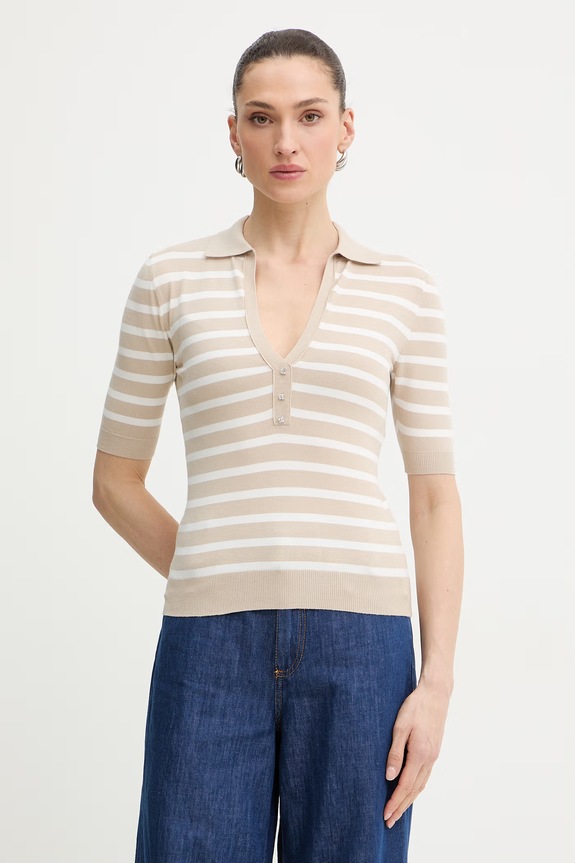 iBlues sweter damski z wiskozy GIOSTRA beżowy 2617361091200