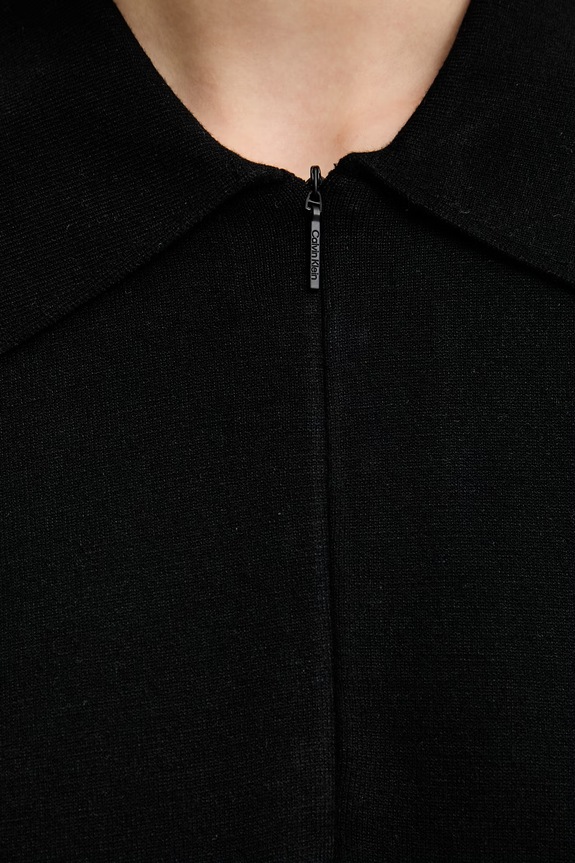 Calvin Klein polo tricotat pentru femei, cu vâscoză LV044F312G negru