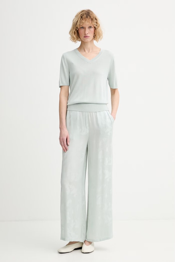 Calvin Klein sveter s krátkym rukávom dámsky z viskózy LV044F323G zelená SS26