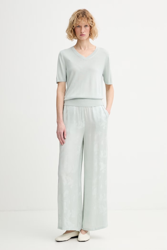 Calvin Klein sveter s krátkym rukávom dámsky z viskózy LV044F323G zelená SS26