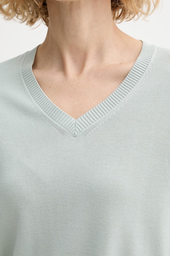 Calvin Klein sveter s krátkym rukávom dámsky z viskózy LV044F323G zelená