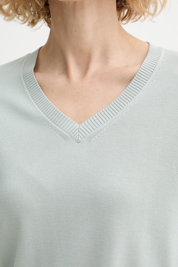 Calvin Klein sveter s krátkym rukávom dámsky z viskózy LV044F323G zelená