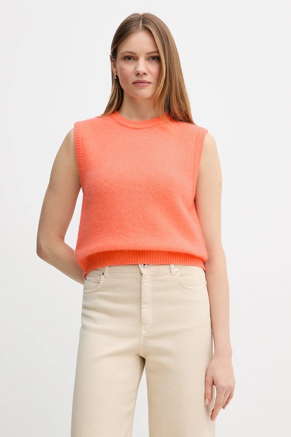 Vesta s prímesou vlny American Vintage okrúhly oranžová VITO18L