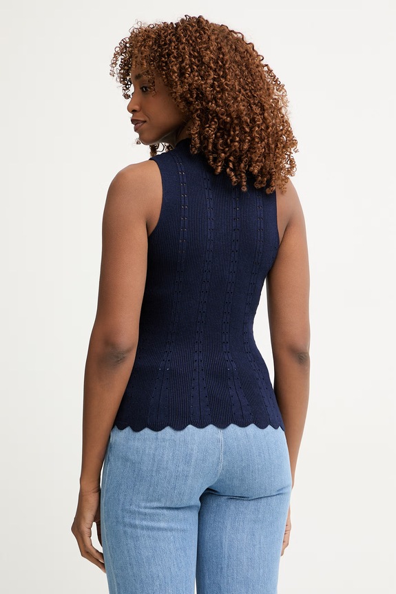 Odzież Twinset top damski z wiskozy 261TP3052 granatowy