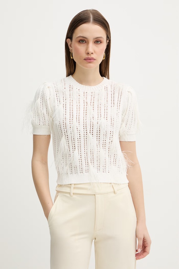 Pulover Twinset natpis bež 261TP3291