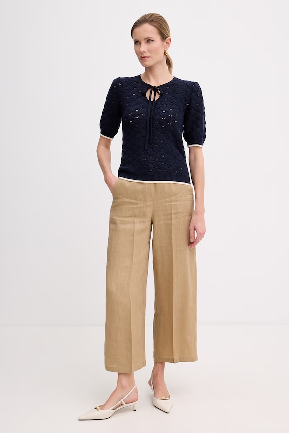 Twinset sveter dámsky s bavlnou 261TP3031 tmavomodrá SS26