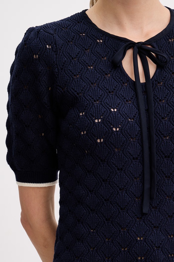 Twinset sveter dámsky s bavlnou 261TP3031 tmavomodrá