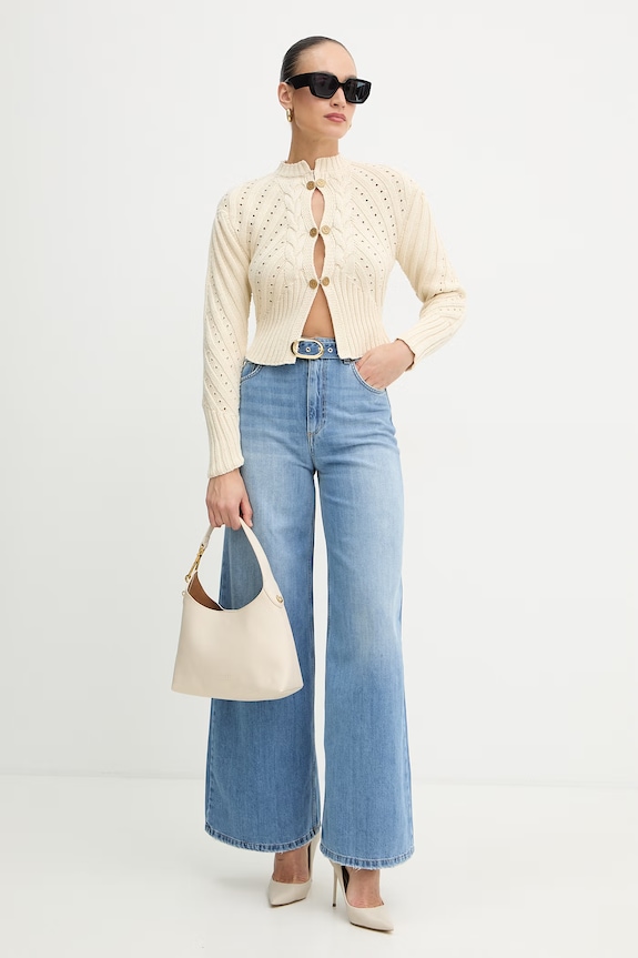 Βαμβακερή ζακέτα Twinset 261TP3270 μπεζ SS26