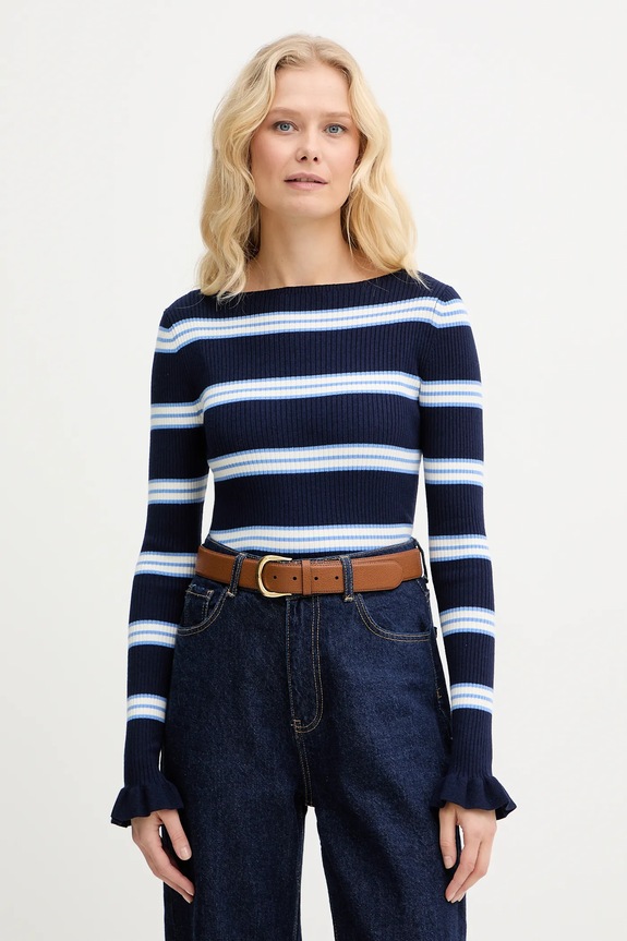 Twinset pulóver apró mintás sötétkék 261TP3241
