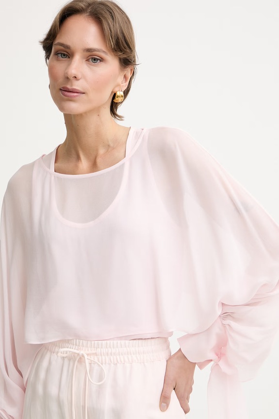 Twinset blúzka dámska z viskózy ružová 261TP2791