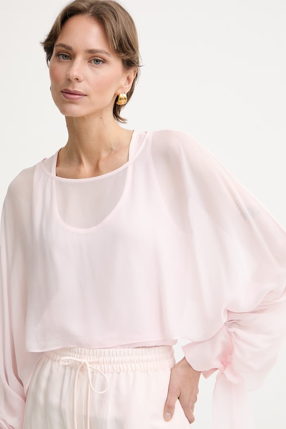 Twinset blúzka dámska z viskózy ružová 261TP2791