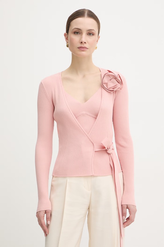 Twinset cardigan grosime medie roz 261AP3105