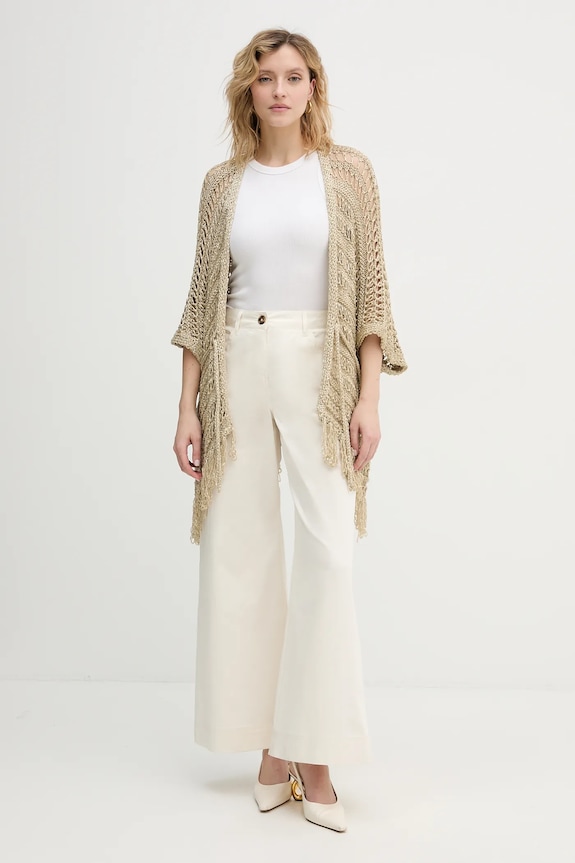 Πλεκτή ζακέτα Twinset 261TA4340 μπεζ SS26