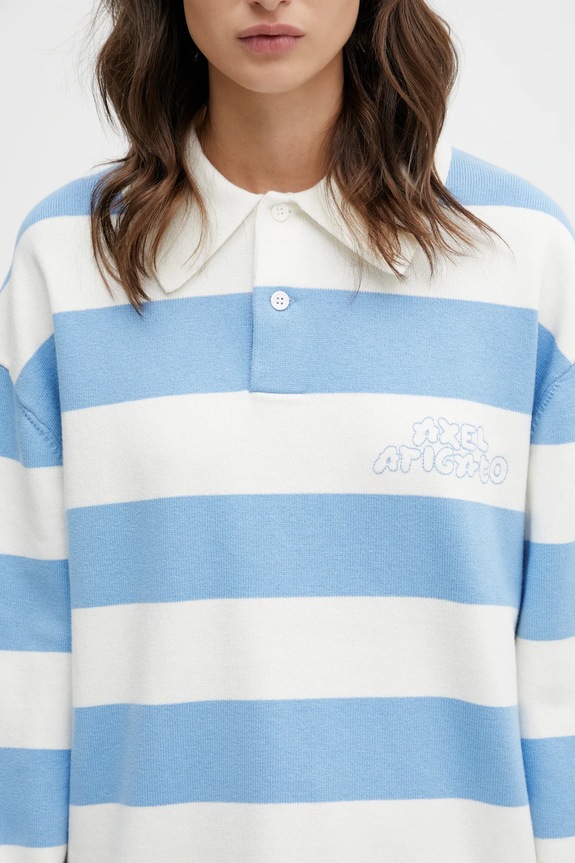 Axel Arigato sweter z dodatkiem wełny Rey Polo Sweater niebieski A3947004