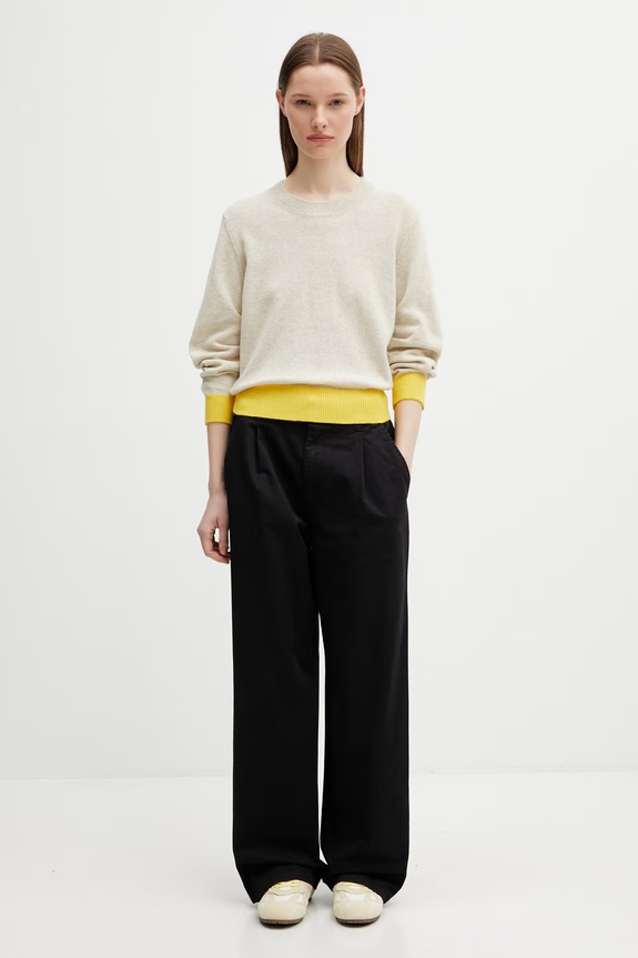 Axel Arigato Rina Gathered Sweater sweter z dodatkiem wełny damski A3704002 beżowy