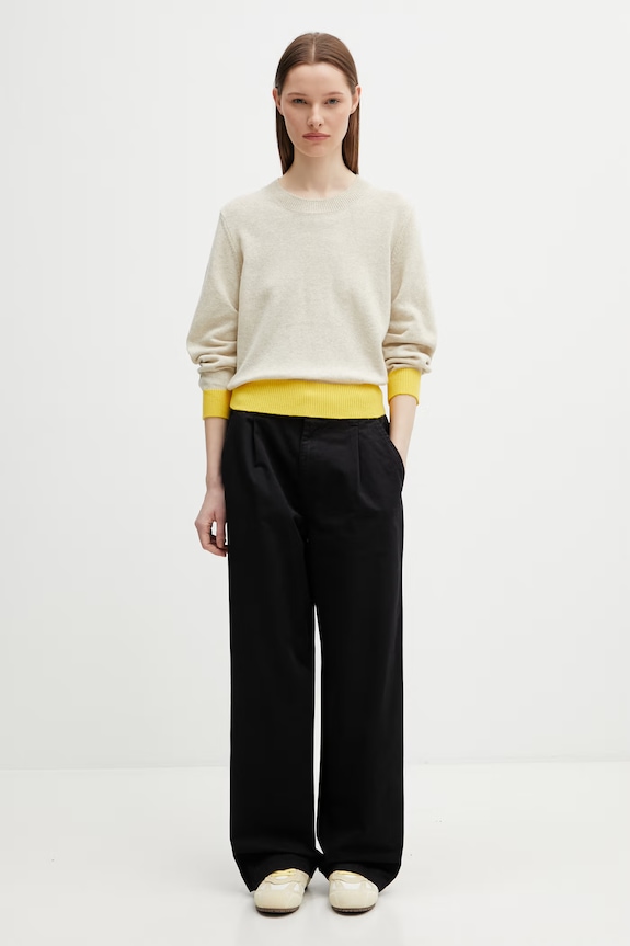 Axel Arigato Rina Gathered Sweater sweter z dodatkiem wełny damski A3704002 beżowy