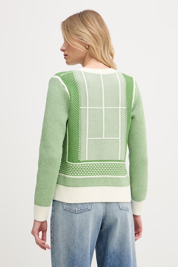 Odzież Lacoste sweter damski z bawełną AF9867 zielony