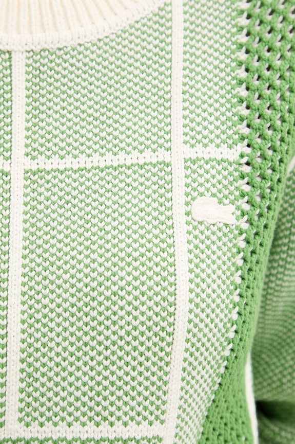 Lacoste sweter damski z bawełną AF9867 zielony