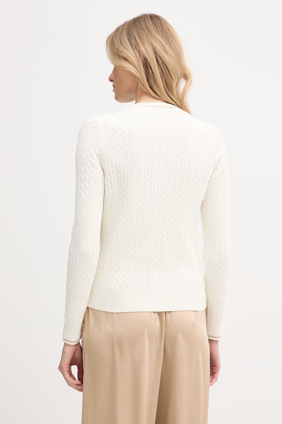 Odzież Lacoste kardigan damski z bawełną AF9872 beżowy