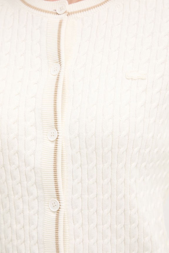 Lacoste kardigan damski z bawełną AF9872 beżowy