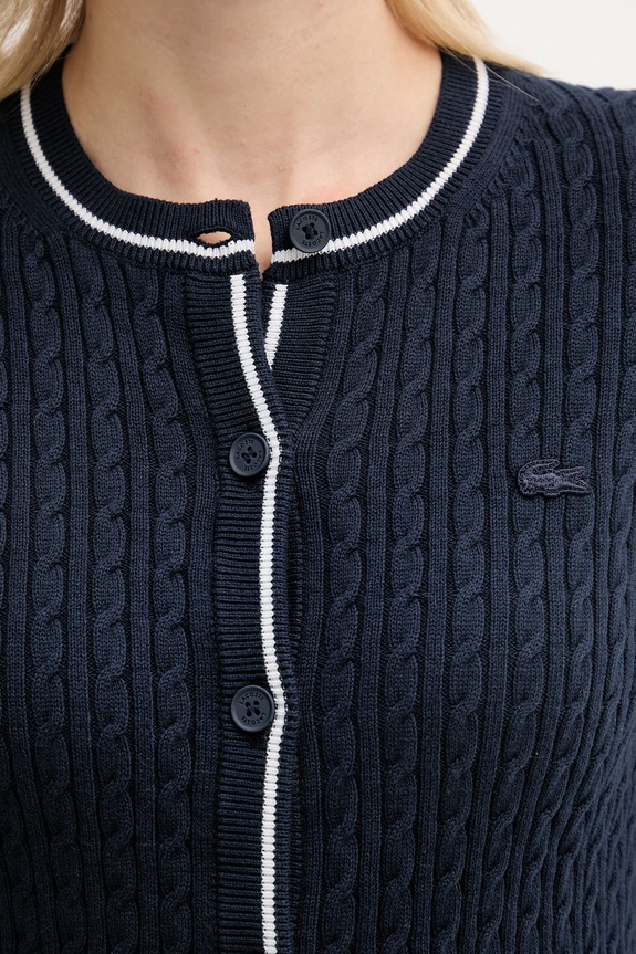 Lacoste kardigan damski z bawełną AF9872 granatowy