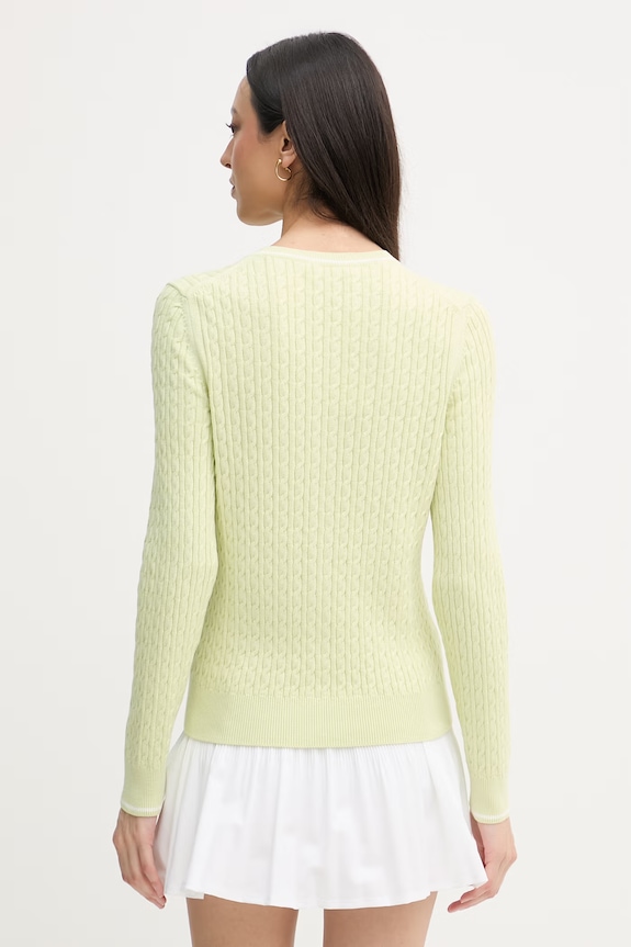 Îmbrăcăminte Lacoste cardigan pentru femei, cu bumbac AF9872 verde